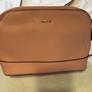 Peach Crossbody Bag with Gold Accent